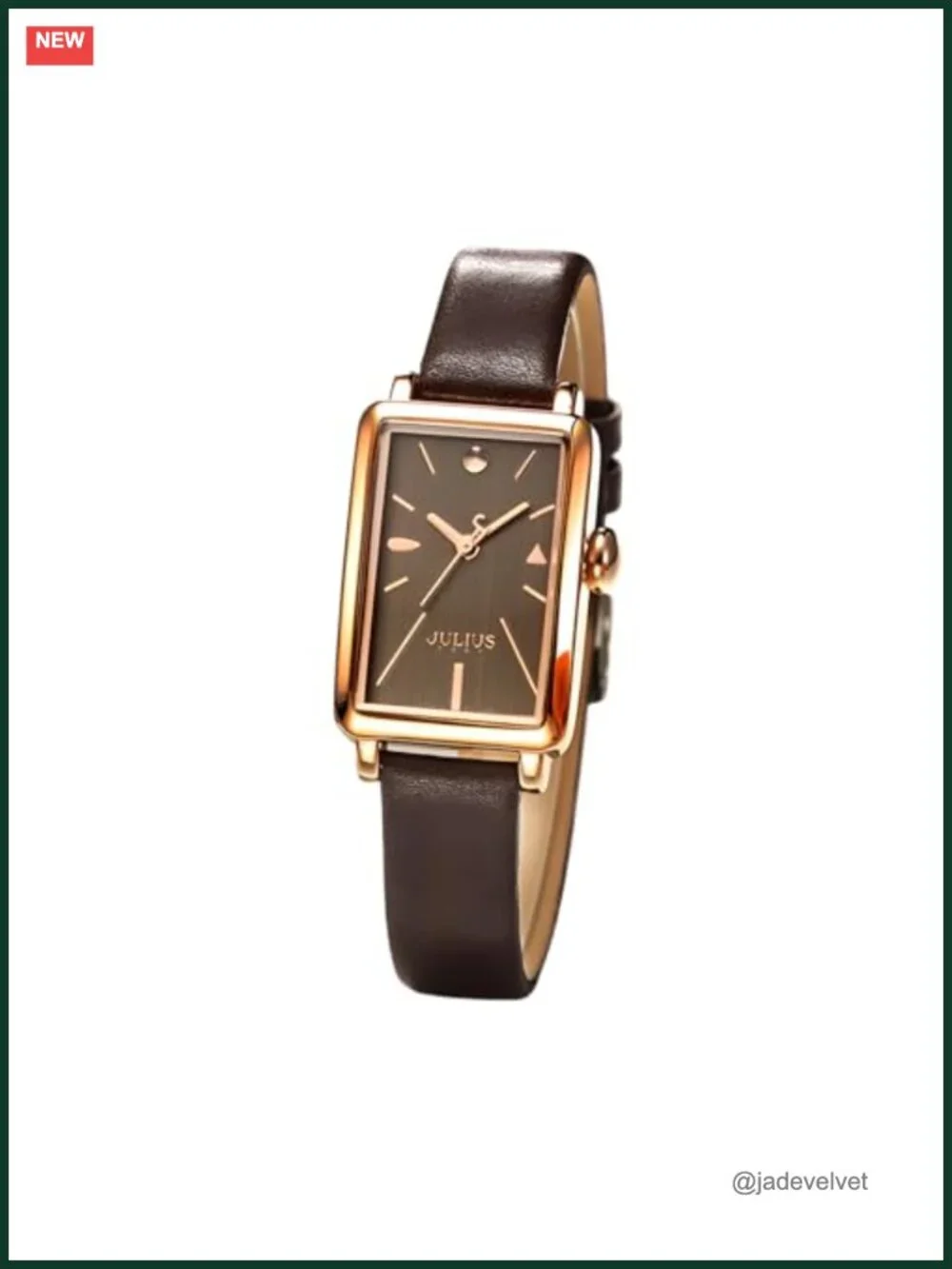 Vintage Women's Genuine Leather Watch Square Dial Japanese Quartz Waterproof